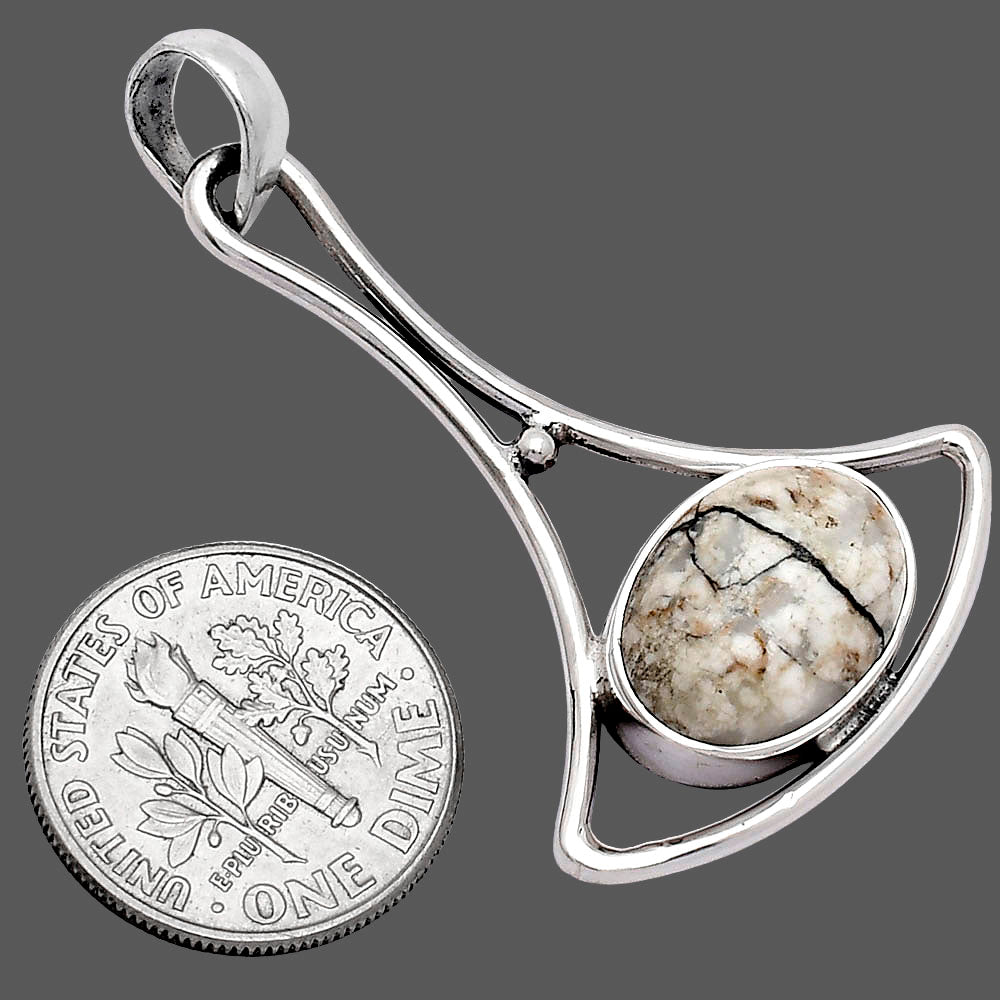 Authentic White Buffalo Turquoise Nevada Pendant P-1574 SDP152397