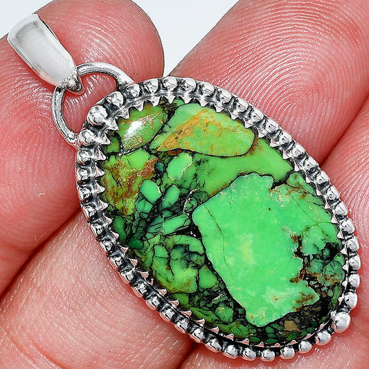 Natural Green Matrix Turquoise Pendant P-1312 SDP152483