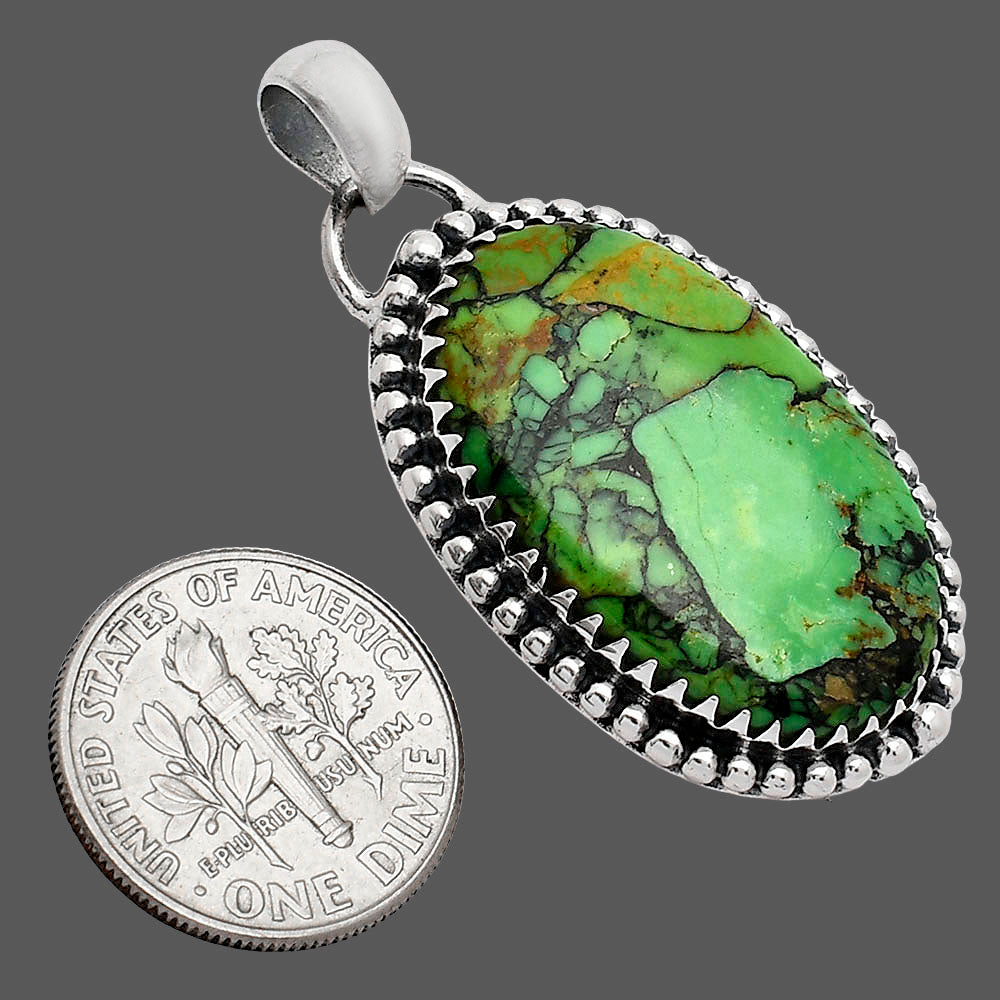 Natural Green Matrix Turquoise Pendant P-1312 SDP152483