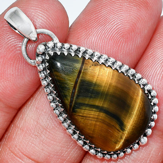 Natural Blue Tiger Eye Pendant P-1312 SDP152485