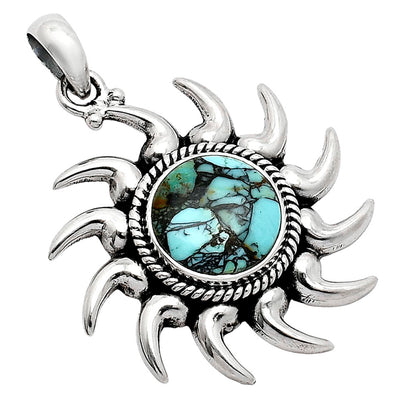 Sun - Lucky Charm Tibetan Turquoise Pendant P-1264 SDP152555