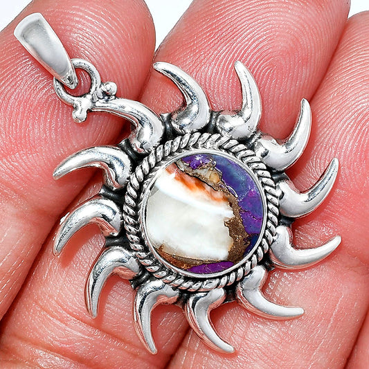 Sun - Natural Spiny Oyster Turquoise Pendant P-1264 SDP152564