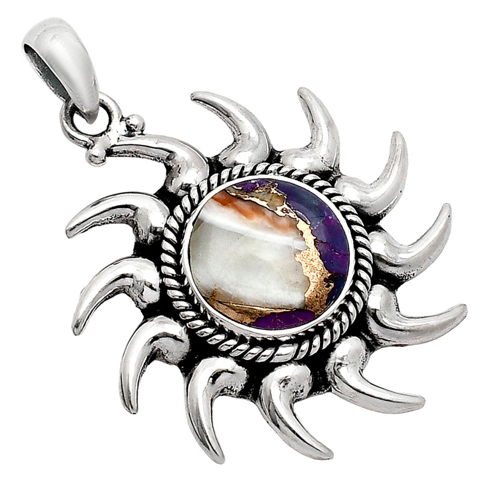 Sun - Natural Spiny Oyster Turquoise Pendant P-1264 SDP152564