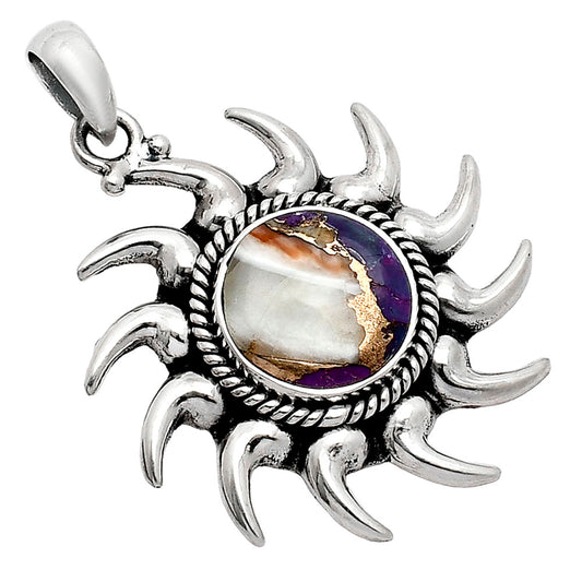 Sun - Natural Spiny Oyster Turquoise Pendant P-1264 SDP152564