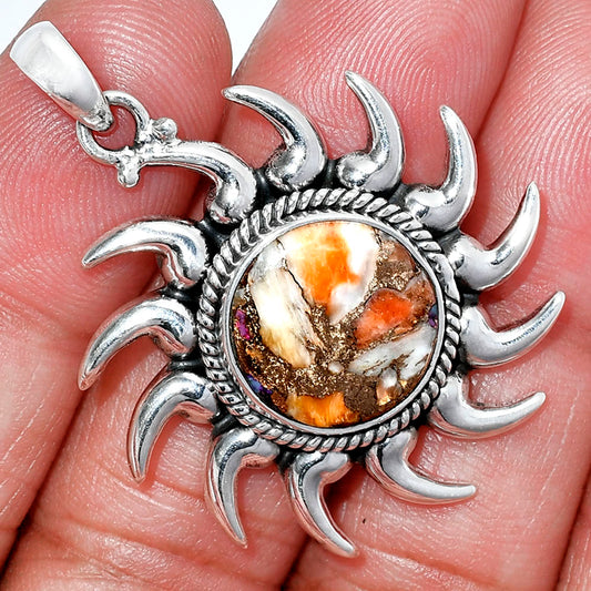 Sun - Natural Spiny Oyster Turquoise Pendant P-1264 SDP152580
