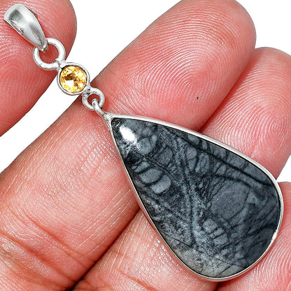 Natural Picasso Jasper & Citrine Pendant P-1098 SDP152590