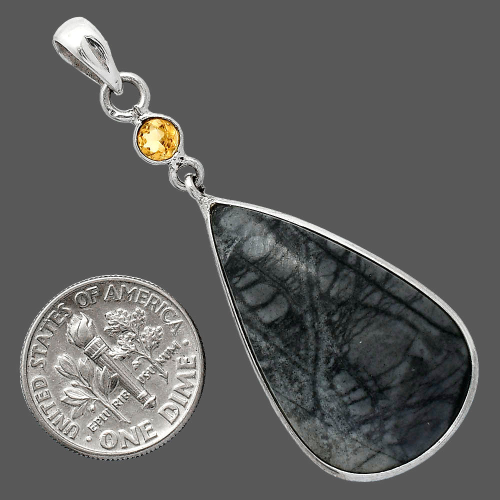 Natural Picasso Jasper & Citrine Pendant P-1098 SDP152590