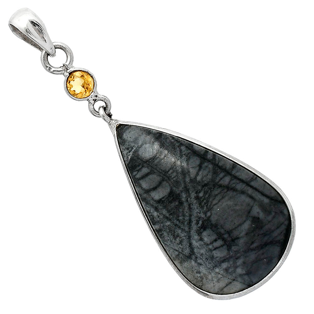 Natural Picasso Jasper & Citrine Pendant P-1098 SDP152590
