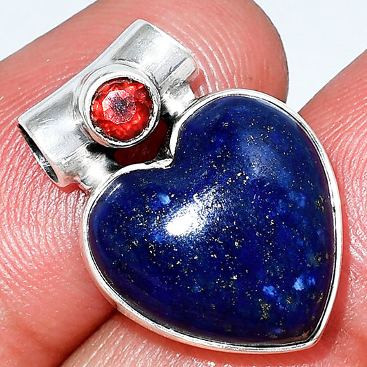 Heart - Lapis Lazuli & Garnet Pendant P-1300 SDP152604