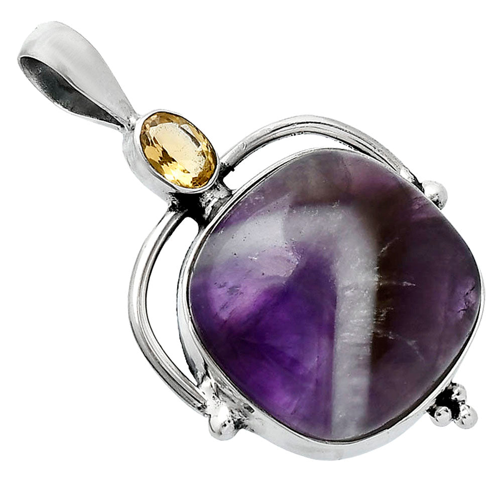 Natural Chevron Amethyst & Citrine Pendant P-1175 SDP152620