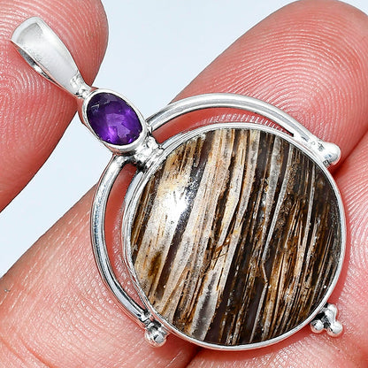 Tube Agate - Turkish & Amethyst Pendant P-1175 SDP152625