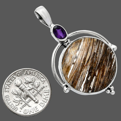 Tube Agate - Turkish & Amethyst Pendant P-1175 SDP152625