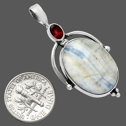 Blue Scheelite - Turkey & Garnet Pendant P-1175 SDP152642