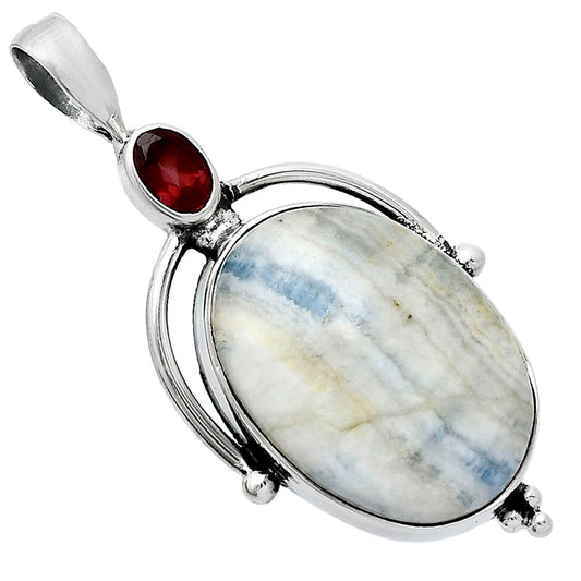 Blue Scheelite - Turkey & Garnet Pendant P-1175 SDP152642