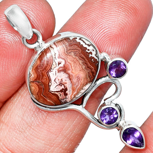 Rosetta Picture Jasper & Amethyst Pendant P-1293 SDP152656