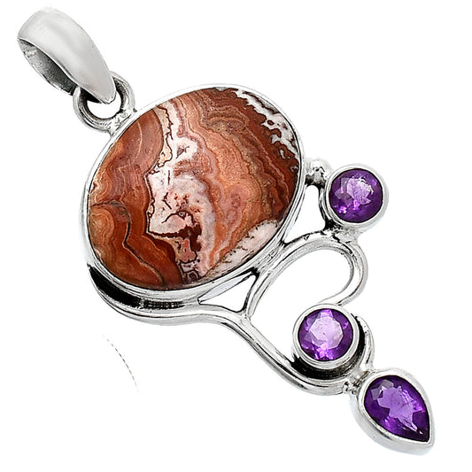 Rosetta Picture Jasper & Amethyst Pendant P-1293 SDP152656