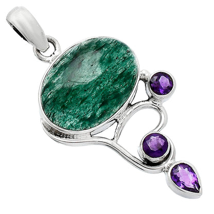 Natural Green Aventurine & Amethyst Pendant P-1293 SDP152672