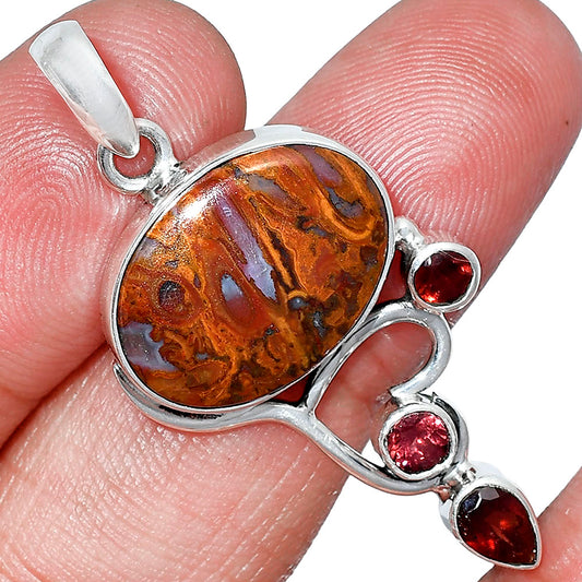 Rare Cady Mountain Agate & Garnet Pendant P-1293 SDP152683