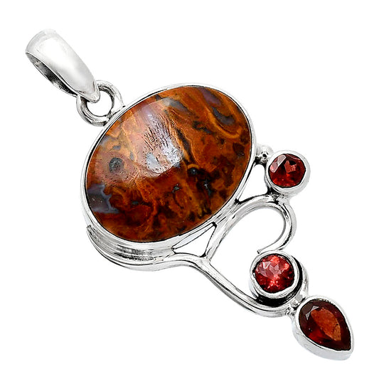 Rare Cady Mountain Agate & Garnet Pendant P-1293 SDP152683