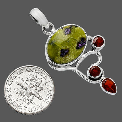 Natural Stichtite & Garnet Pendant P-1293 SDP152693