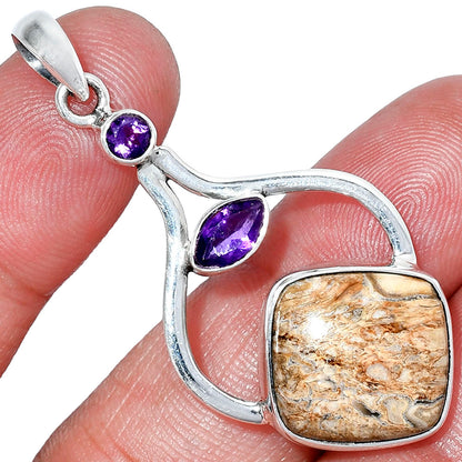Natural Rock Calcy & Amethyst Pendant P-1187 SDP152738