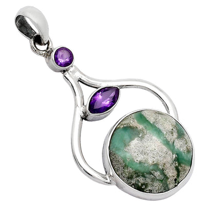 Natural Utah Variscite & Amethyst Pendant P-1187 SDP152741