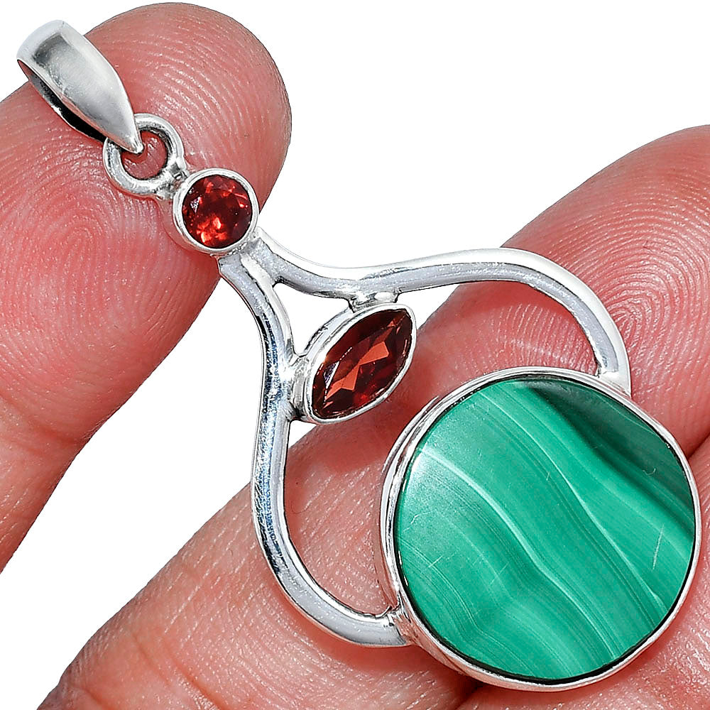 Malachite Eye - Congo & Garnet Pendant P-1187 SDP152747