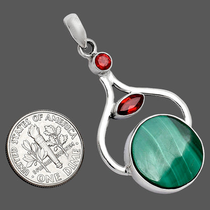 Malachite Eye - Congo & Garnet Pendant P-1187 SDP152747