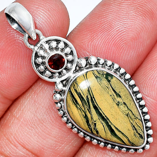 Natural Mariposite & Garnet Pendant P-1500 SDP152827