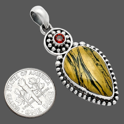 Natural Mariposite & Garnet Pendant P-1500 SDP152827