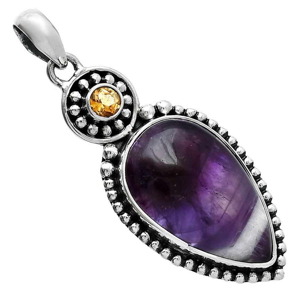 Natural Chevron Amethyst & Citrine Pendant P-1500 SDP152830