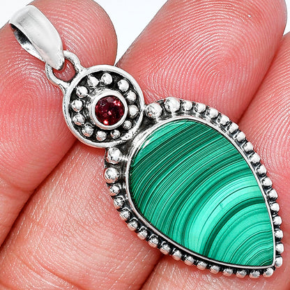 Malachite Eye - Congo & Garnet Pendant P-1500 SDP152832