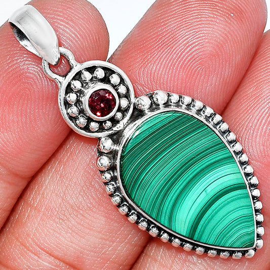 Malachite Eye - Congo & Garnet Pendant P-1500 SDP152832