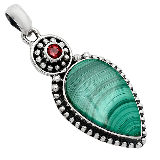 Malachite Eye - Congo & Garnet Pendant P-1500 SDP152832