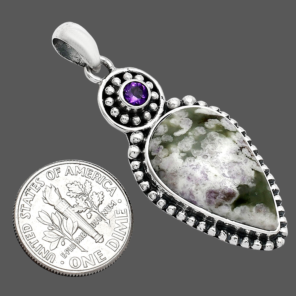 Natural Peace Jade & Amethyst Pendant P-1500 SDP152837