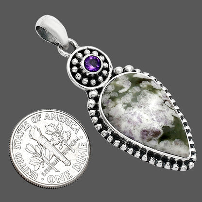 Natural Peace Jade & Amethyst Pendant P-1500 SDP152837