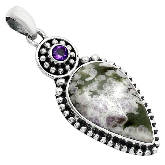 Natural Peace Jade & Amethyst Pendant P-1500 SDP152837