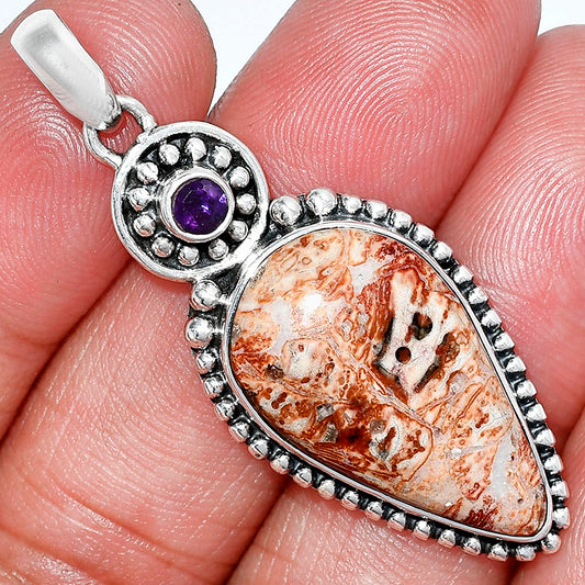 Rosetta Picture Jasper & Amethyst Pendant P-1500 SDP152838