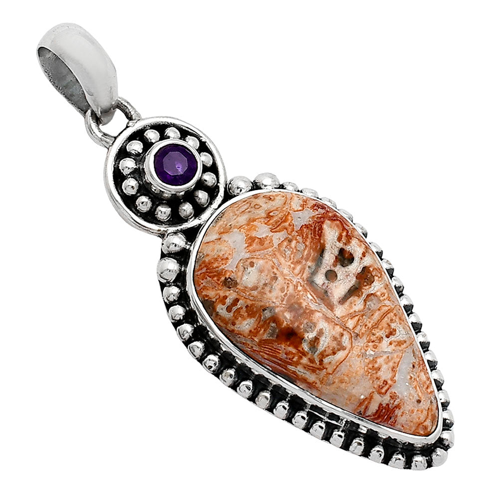 Rosetta Picture Jasper & Amethyst Pendant P-1500 SDP152838
