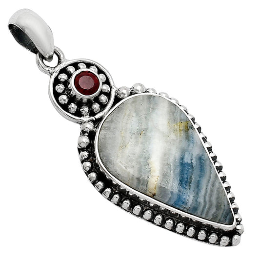 Blue Scheelite - Turkey & Garnet Pendant P-1500 SDP152839