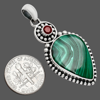Malachite Eye - Congo & Garnet Pendant P-1500 SDP152844
