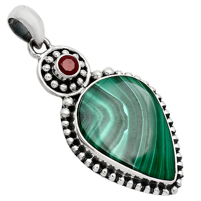 Malachite Eye - Congo & Garnet Pendant P-1500 SDP152844