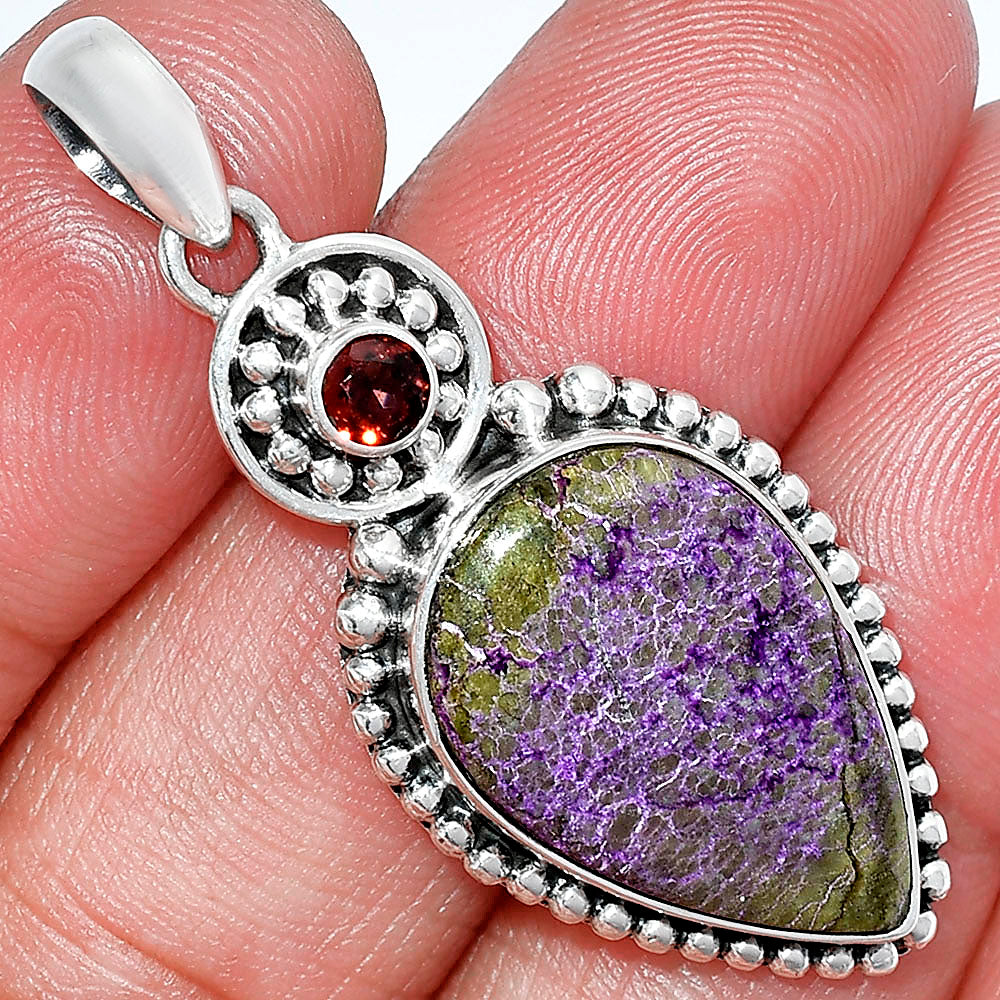 Purpurite - South Africa & Garnet Pendant P-1500 SDP152845