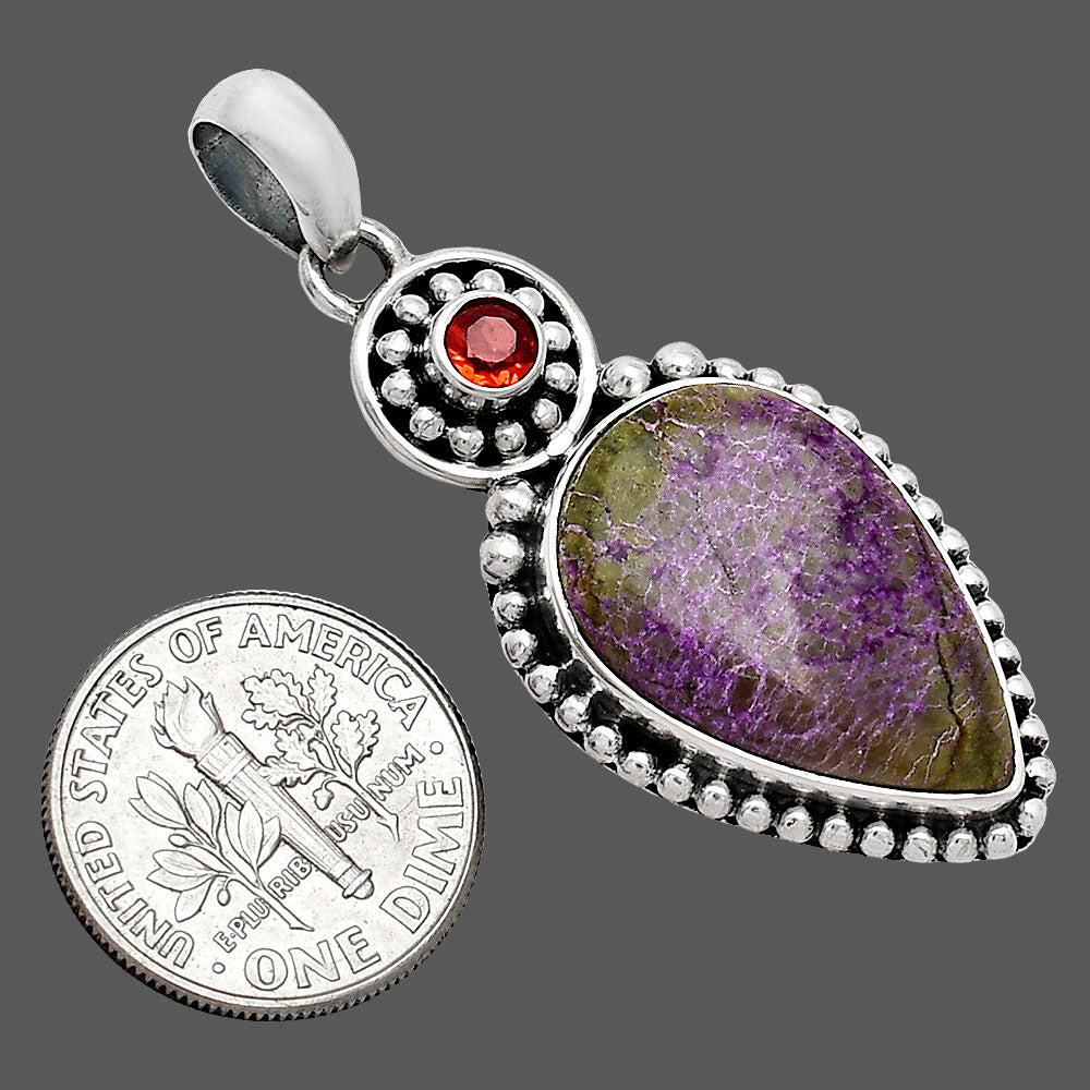 Purpurite - South Africa & Garnet Pendant P-1500 SDP152845
