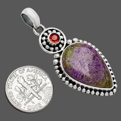 Purpurite - South Africa & Garnet Pendant P-1500 SDP152845