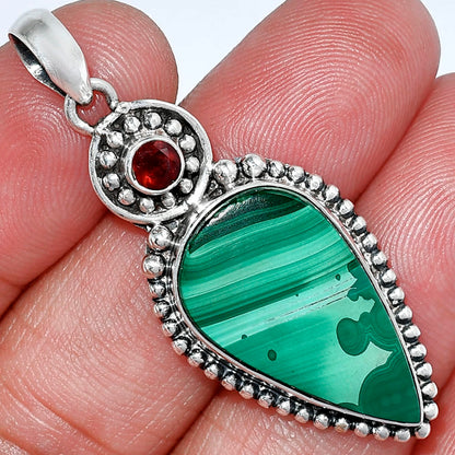Malachite Eye - Congo & Garnet Pendant P-1500 SDP152847