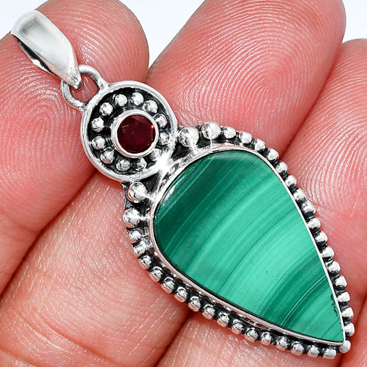 Malachite Eye - Congo & Garnet Pendant P-1500 SDP152850