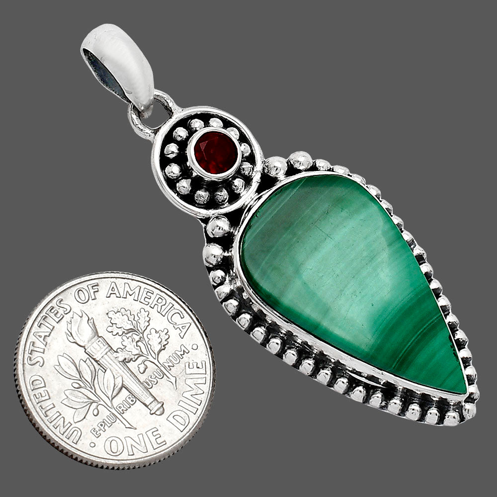 Malachite Eye - Congo & Garnet Pendant P-1500 SDP152850