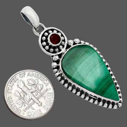 Malachite Eye - Congo & Garnet Pendant P-1500 SDP152850