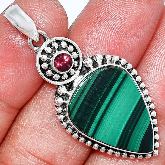 Malachite Eye - Congo & Garnet Pendant P-1500 SDP152853